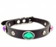 Lederhalsband mit Strass, Black