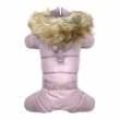Puppy Angel Love Faux Down Padding Trimmed Hood Overalls For Girls (All cover, only for gilrs)